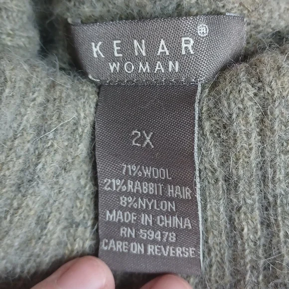 Kenar Woman Rabbit Hair Pullover Sweater 2X - Picture 6 of 7